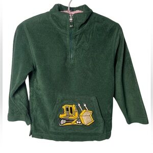 Vintage Sonoma Quarter Zip Pullover Sweater Construction Truck Green Youth XL 7